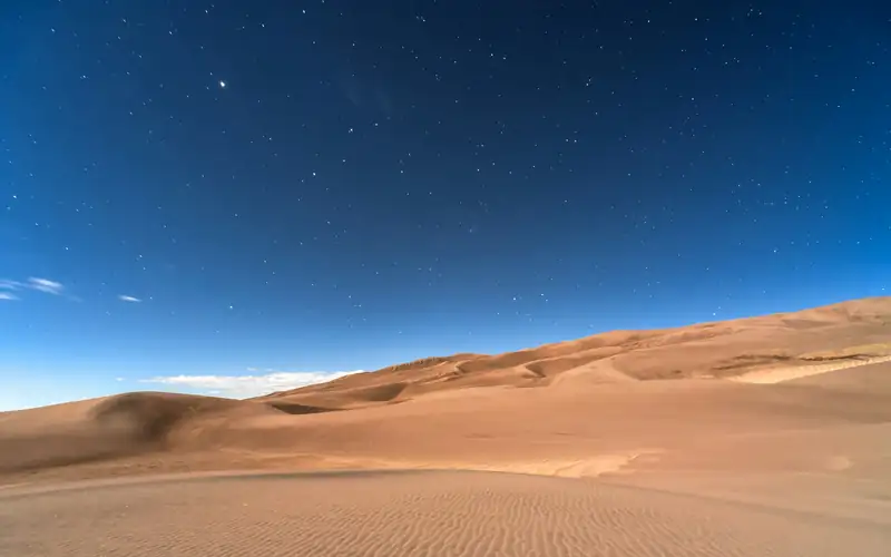Gobi dunes under a starry sky