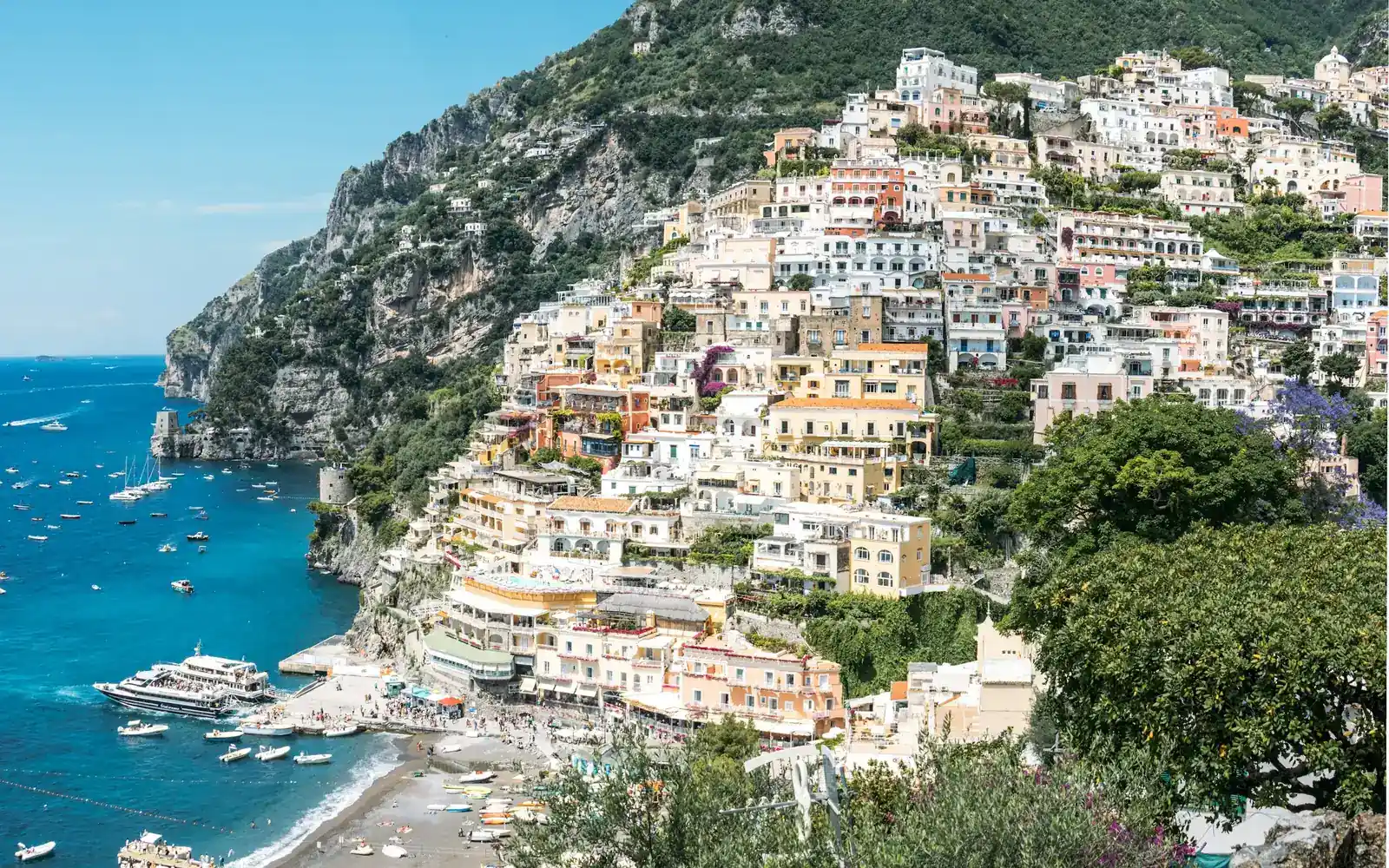Positano rising above the Amalfi Coast