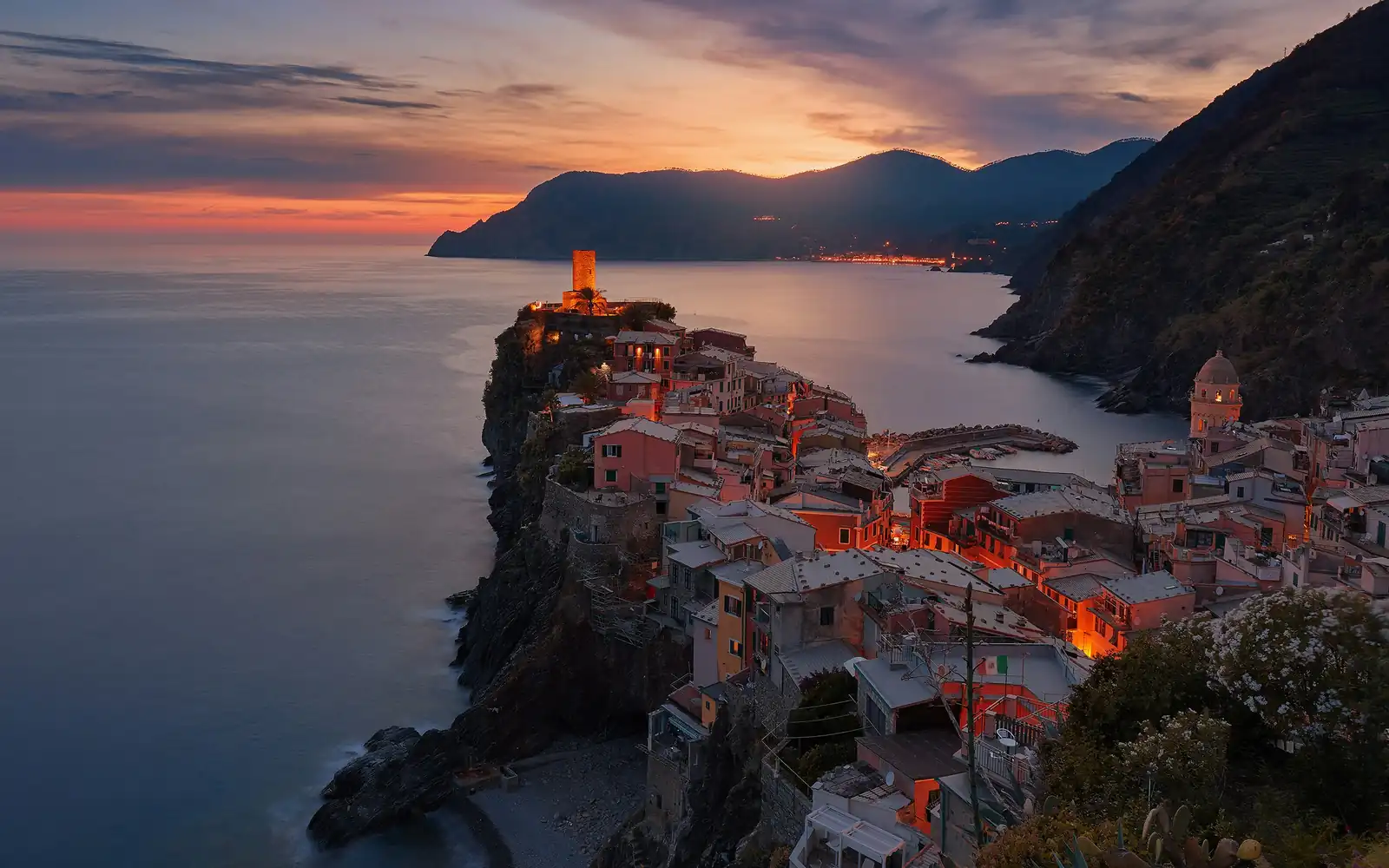 Sunset over the Ligurian coast